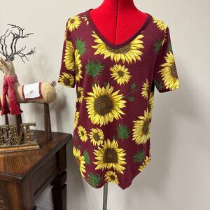 LuLaRoe Iris Tunic Sunflower pattern NEW size M